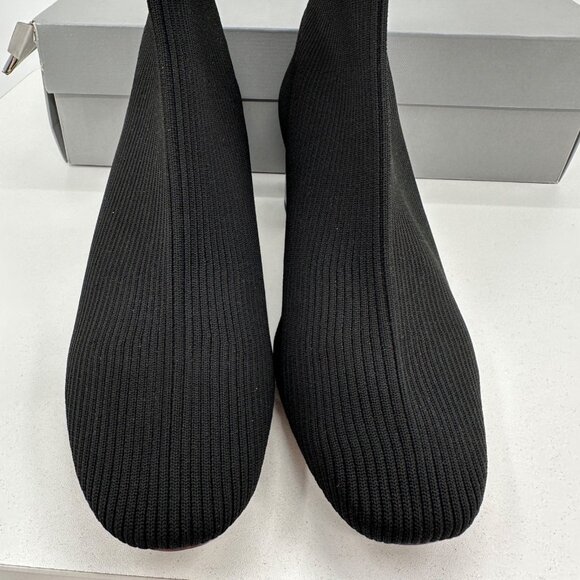 Everlane The Glove Boot in Black size 10 Women's Stretch Rib Knit Ankle Bootie - Picture 2 of 5